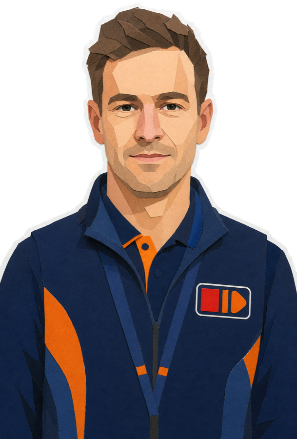 Matt Winston paper-collage staff portrait