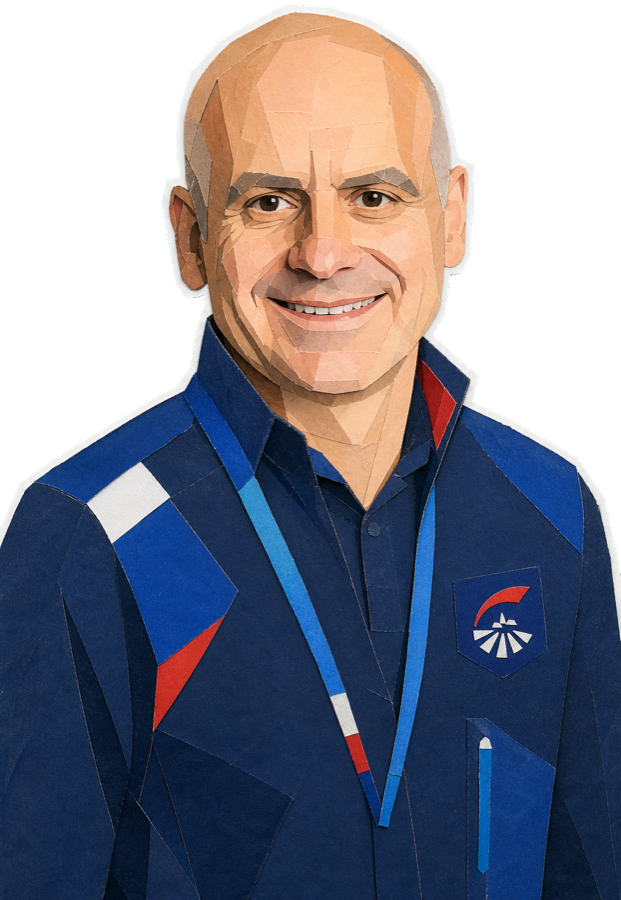 Thierry Cornec paper-collage staff portrait