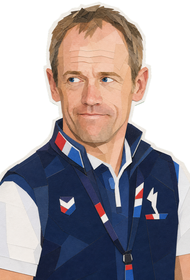Tom Steels paper-collage staff portrait