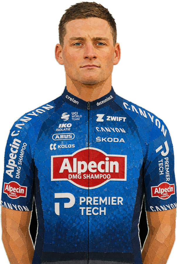 Mathieu van der Poel paper-collage portrait